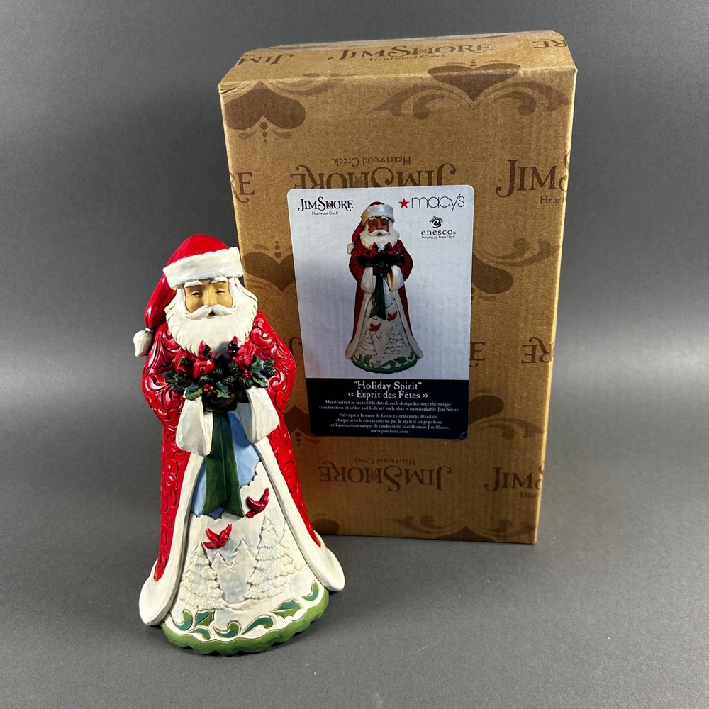 Jim Shore Heartwood Creek Holiday Spirit Santa Figurine 6009689 Macys Exclusive